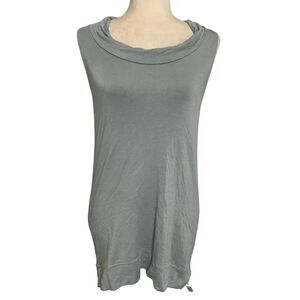 lou grey womens solid light blue tunic Round Neck tank top xs